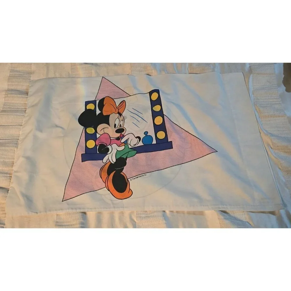 Vintage Totally 80s Minnie Mouse Beauty Lipstick Makeup Pillowcase